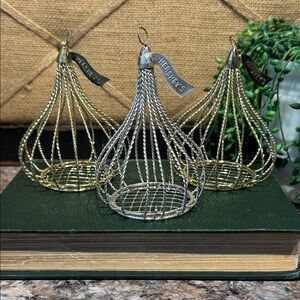 Hershey's Gold and Silver Wire Ornaments